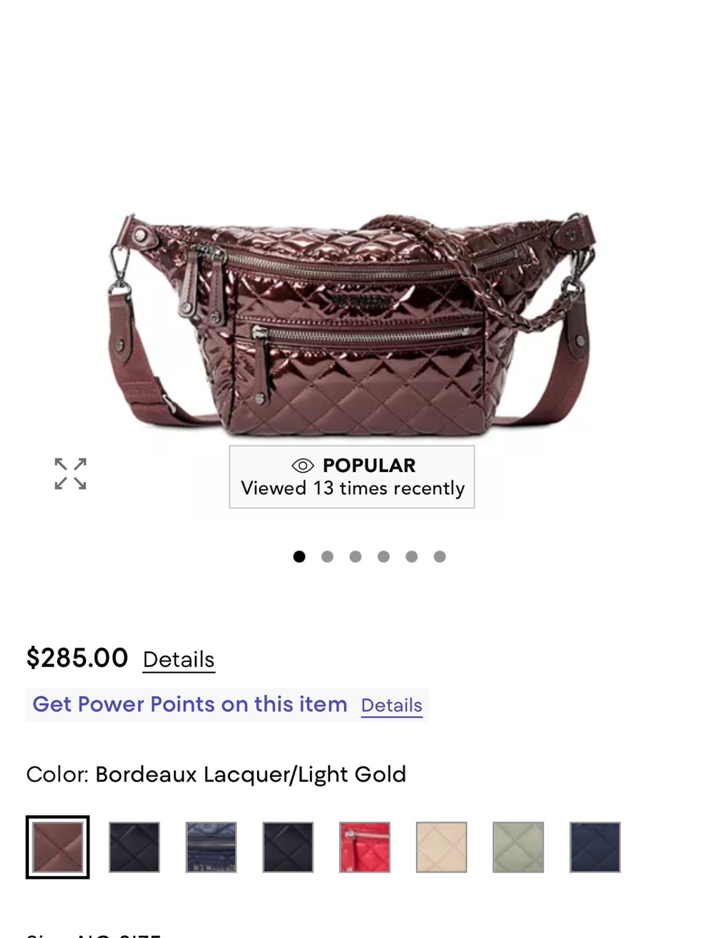 MZ Wallace Bordeaux Lacquer Small Crosby Crossbody Sling - Picture 3 of 3